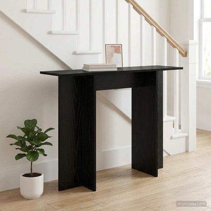Console Table Black Oak 100 x 30 x 75 cm Engineered Wood