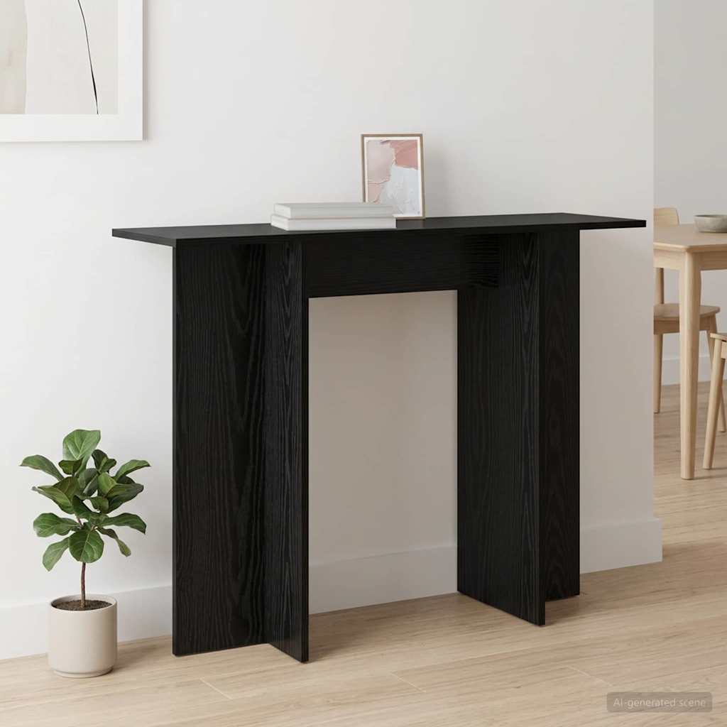 Console Table Black Oak 100 x 30 x 75 cm Engineered Wood
