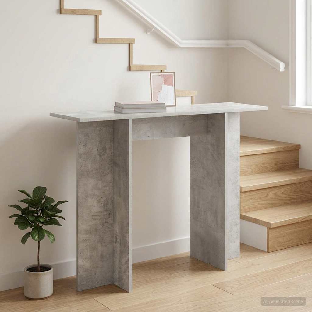 Console Table Concrete Grey 100 x 30 x 75 cm Engineered Wood