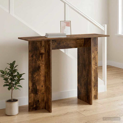 Console Table Smoked Oak 100 x 30 x 75 cm Engineered Wood