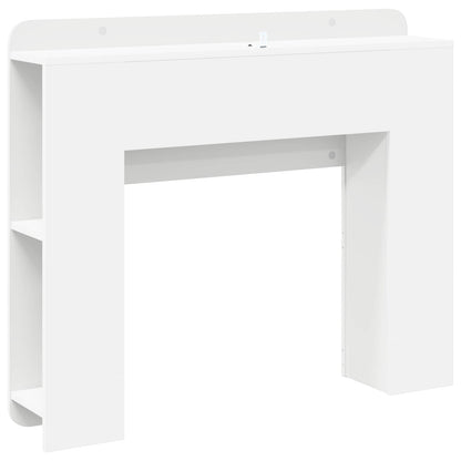 Headboard Cabinet with Storage White Engineered Wood