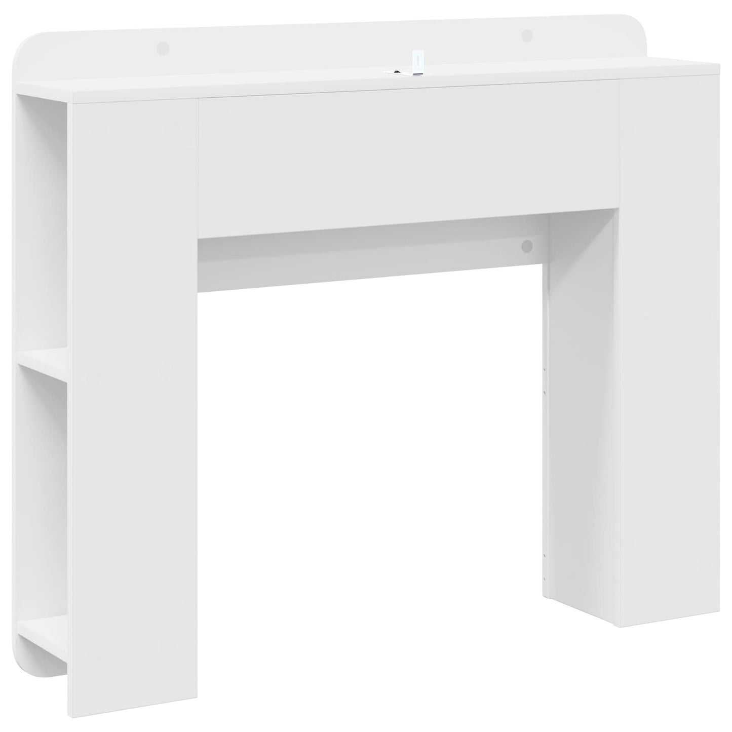 Headboard Cabinet with Storage High Gloss White Engineered Wood