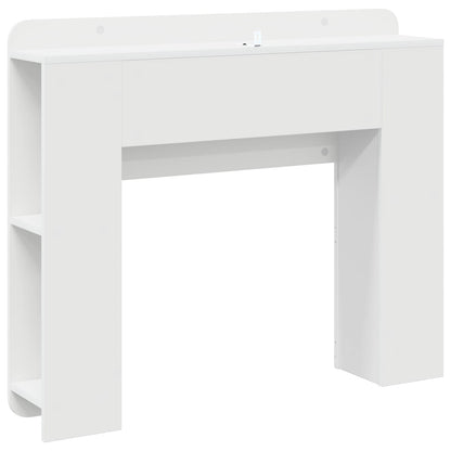 Headboard Cabinet with Storage High Gloss White Engineered Wood