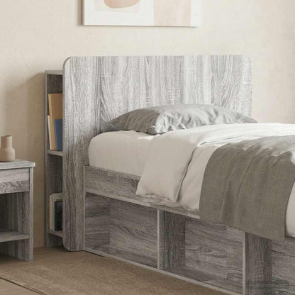 Headboard Cabinet with Storage Grey Sonoma Engineered Wood