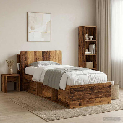 Headboard Cabinet with Storage Old Wood Engineered Wood