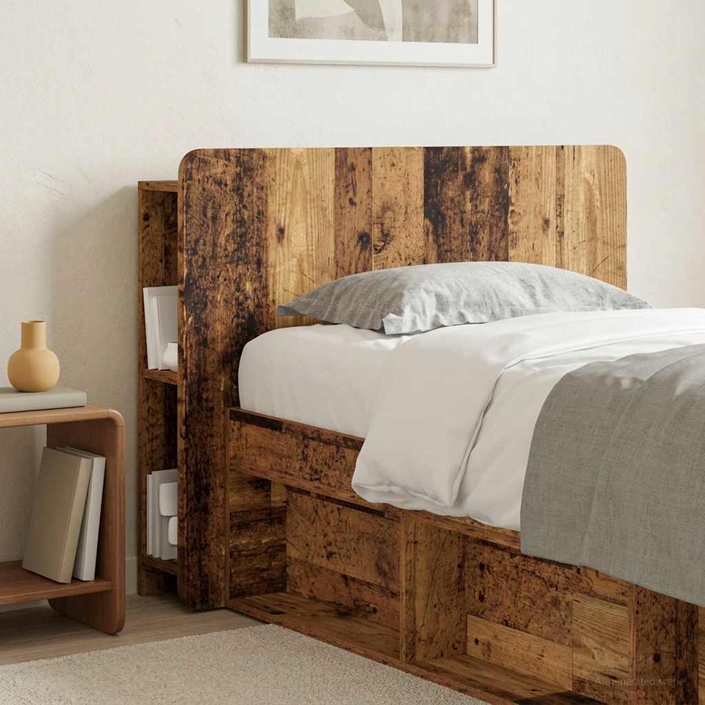 Headboard Cabinet with Storage Old Wood Engineered Wood