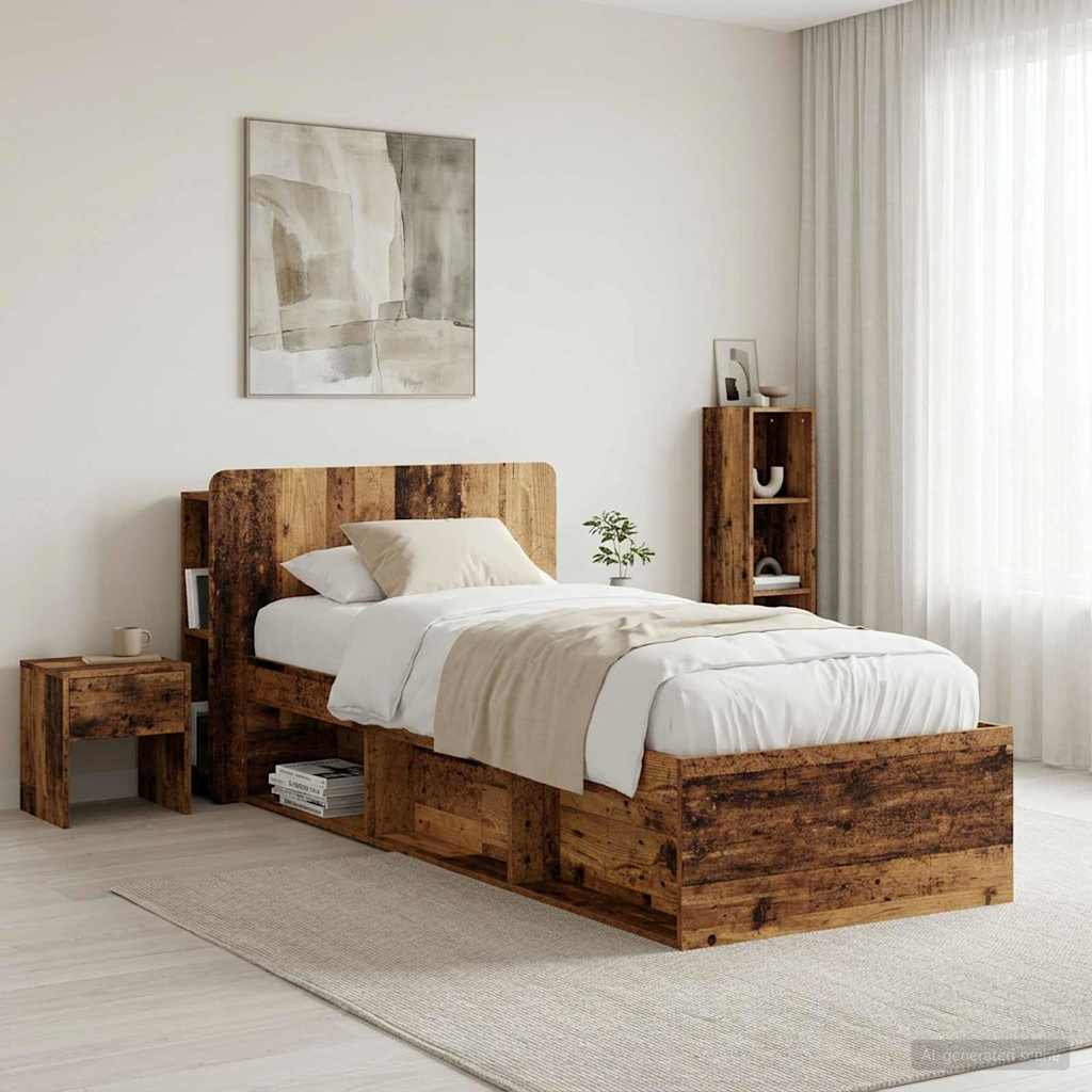 Headboard Cabinet with Storage Old Wood Engineered Wood