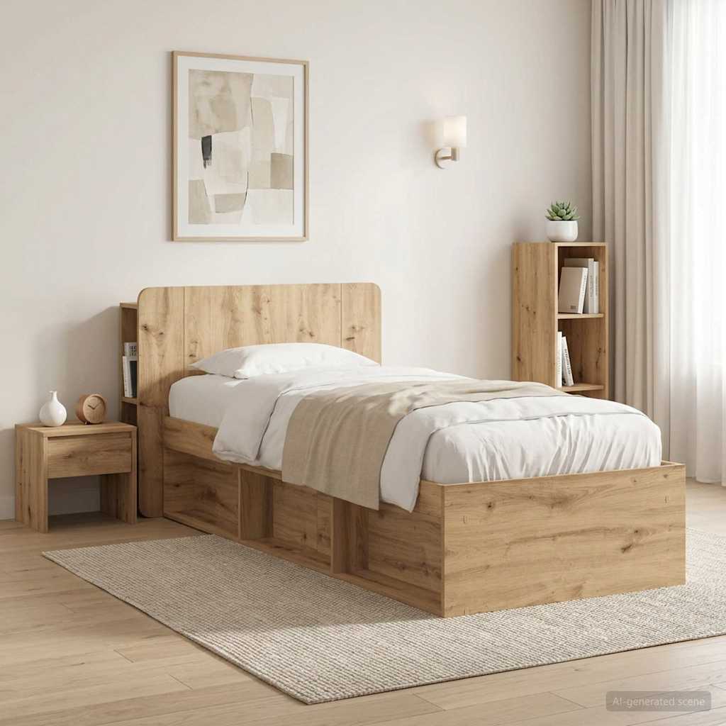 Headboard Cabinet Artisan Oak 100 cm Engineered Wood