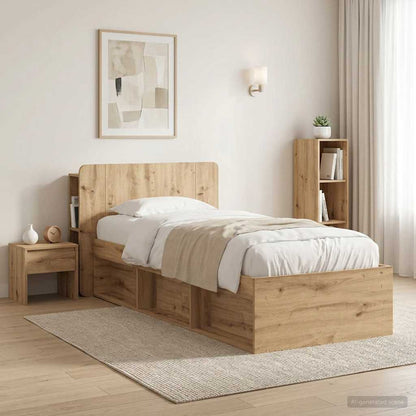 Headboard Cabinet Artisan Oak 100 cm Engineered Wood