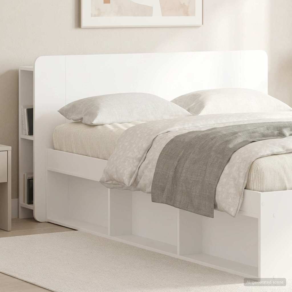 Headboard Cabinet White 135 x 18.5 x 80 cm Engineered Wood