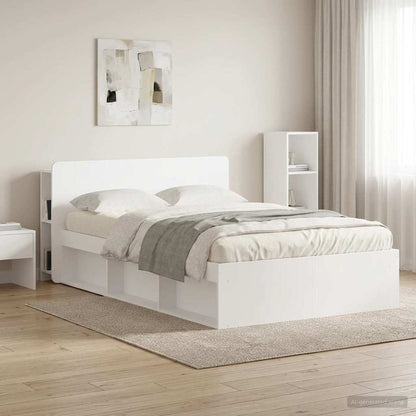 Headboard Cabinet White 135 x 18.5 x 80 cm Engineered Wood