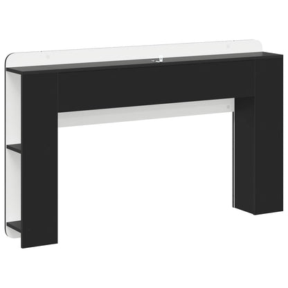 Headboard Cabinet Black 135 x 18.5 x 80 cm Engineered Wood