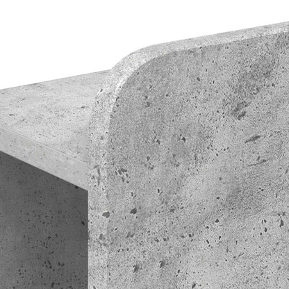 Headboard Cabinet with Storage Concrete Grey Engineered Wood