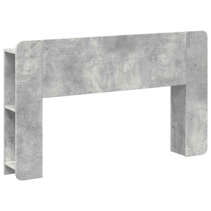 Headboard Cabinet with Storage Concrete Grey Engineered Wood