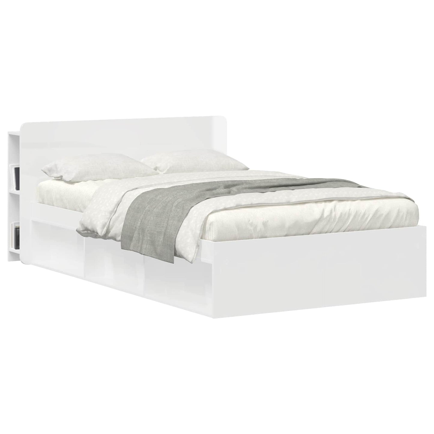 Headboard Cabinet with Storage White Engineered Wood
