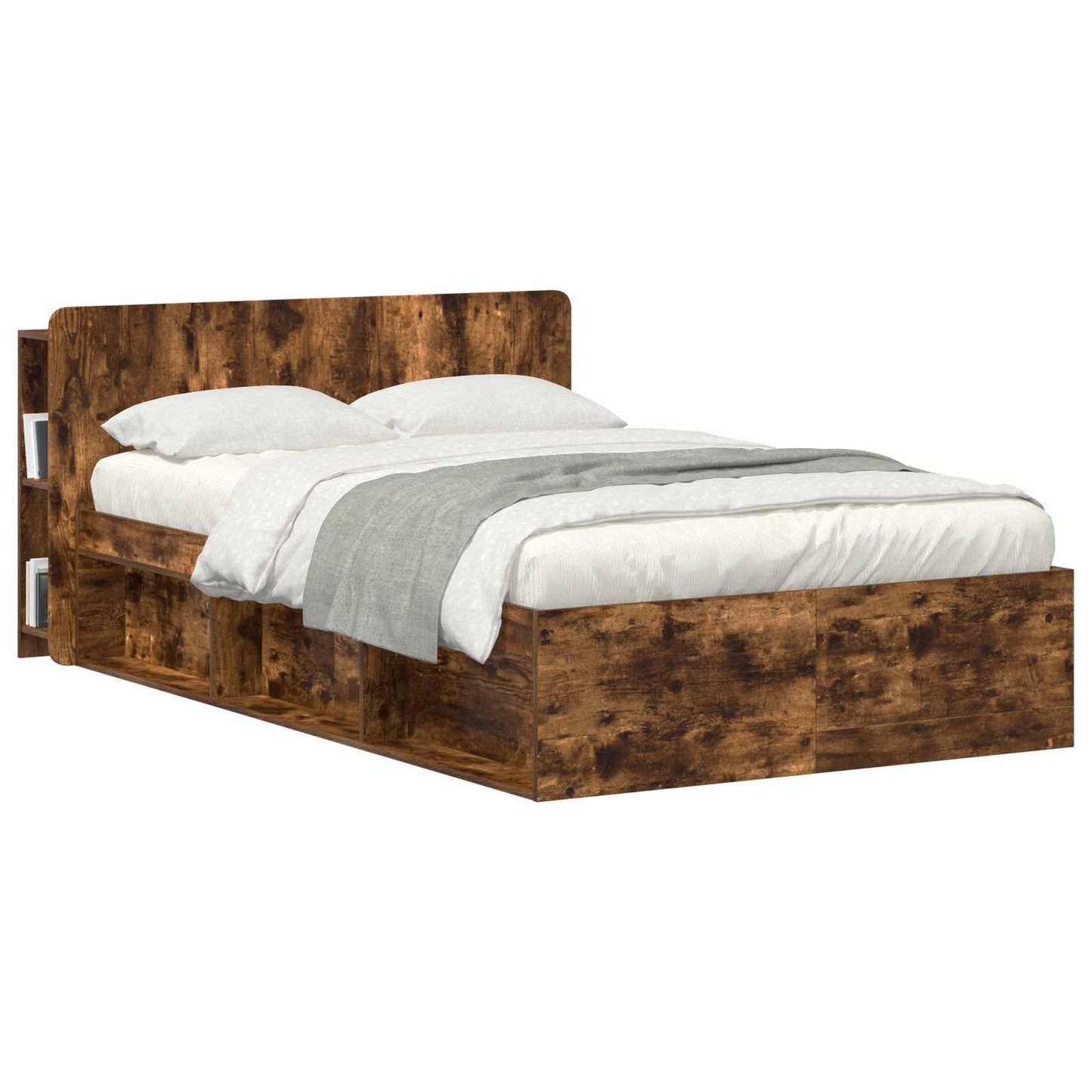 Headboard Cabinet with Storage Smoked Oak Engineered Wood