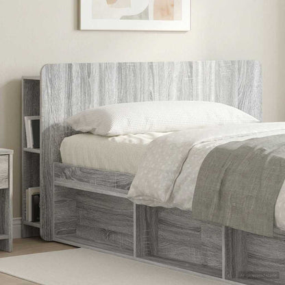 Headboard Cabinet with Storage Grey Sonoma Engineered Wood
