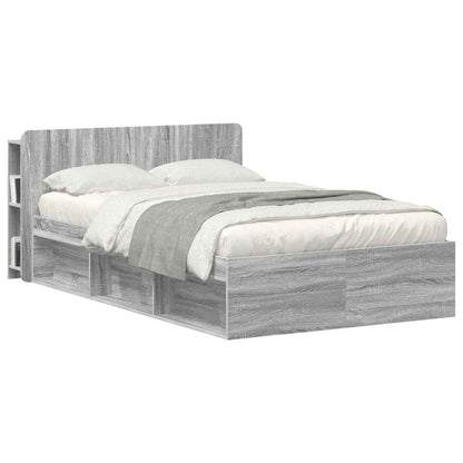 Headboard Cabinet with Storage Grey Sonoma Engineered Wood