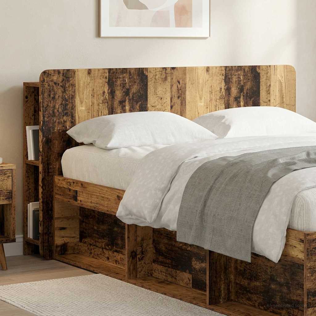 Headboard Cabinet with Storage Old Wood Engineered Wood