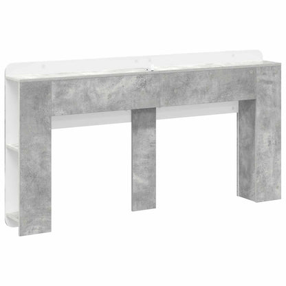 Headboard Cabinet with Storage Concrete Grey Engineered Wood