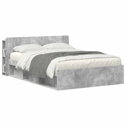 Headboard Cabinet with Storage Concrete Grey Engineered Wood