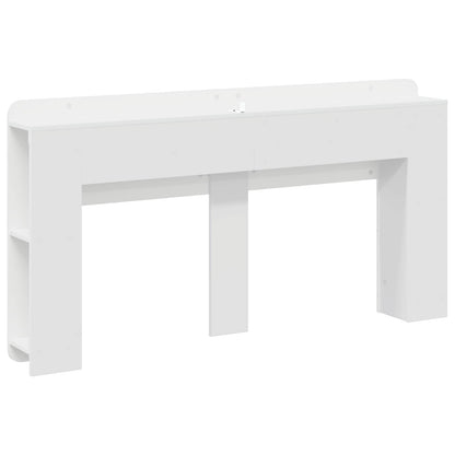 Headboard Cabinet with Storage High Gloss White Engineered Wood
