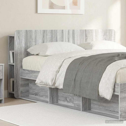 Headboard Cabinet with Storage Grey Sonoma Engineered Wood
