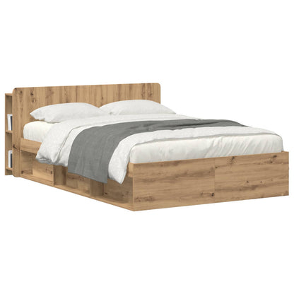 Headboard Cabinet with Storage Artisan Oak Engineered Wood