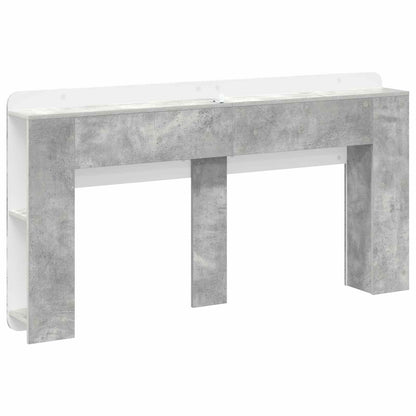 Headboard Cabinet with Storage Concrete Grey Engineered Wood
