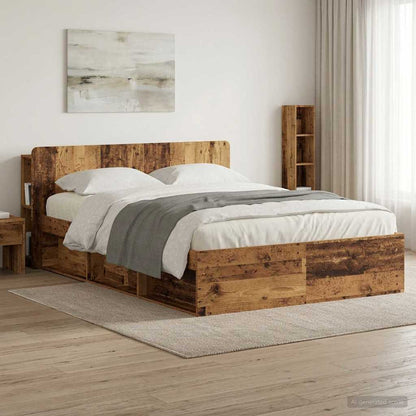 Headboard Cabinet with Storage Old Wood Engineered Wood