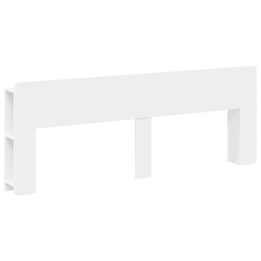 Headboard Cabinet with Storage White Engineered Wood