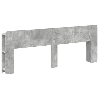 Headboard Cabinet with Storage Concrete Grey Engineered Wood