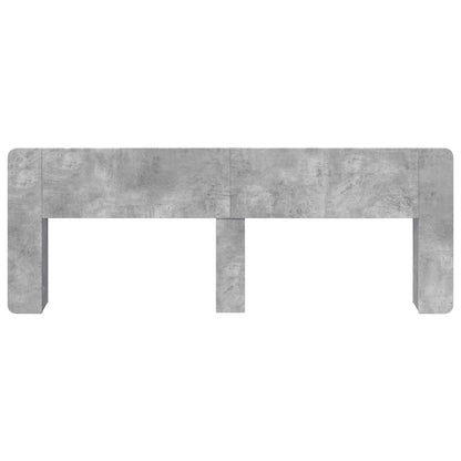 Headboard Cabinet with Storage Concrete Grey Engineered Wood