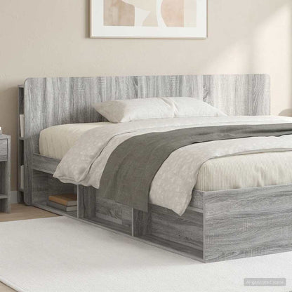 Headboard Cabinet with Storage Grey Sonoma Engineered Wood