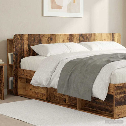 Headboard Cabinet with Storage Old Wood Engineered Wood