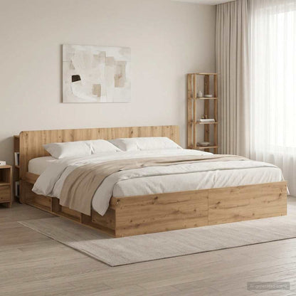 Headboard Cabinet Artisan Oak 180 cm Engineered Wood