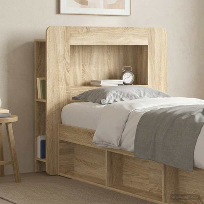 Headboard Cabinet with Storage Sonoma Oak Engineered Wood