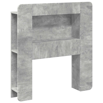 Headboard Cabinet with Storage Concrete Grey Engineered Wood