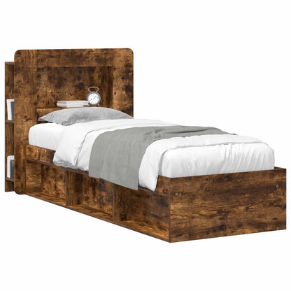 Headboard Cabinet with Storage Smoked Oak Engineered Wood