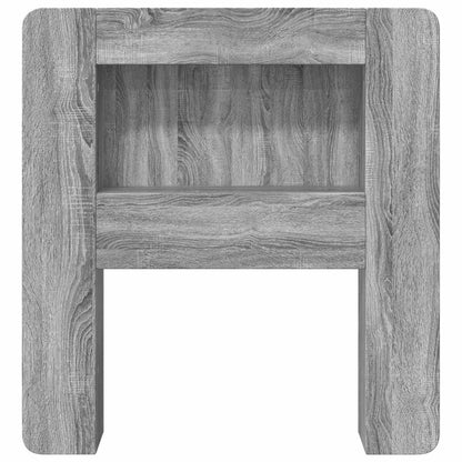 Headboard Cabinet with Storage Grey Sonoma Engineered Wood
