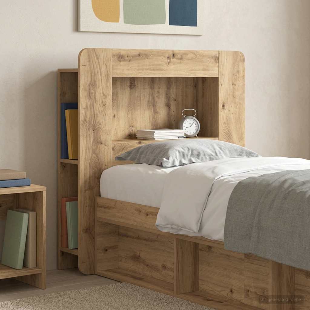 Headboard Cabinet Artisan Oak 80 cm Engineered Wood