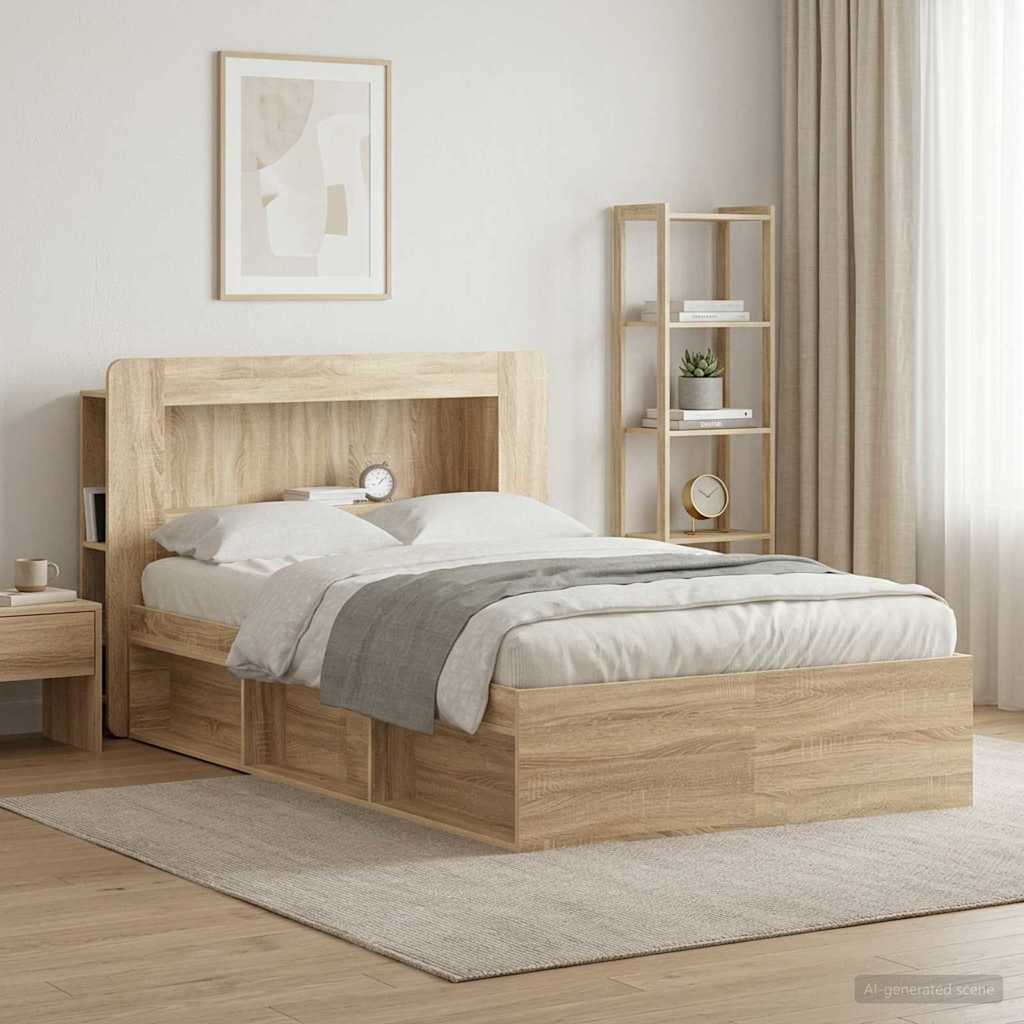 Headboard Cabinet with Storage Sonoma Oak Engineered Wood