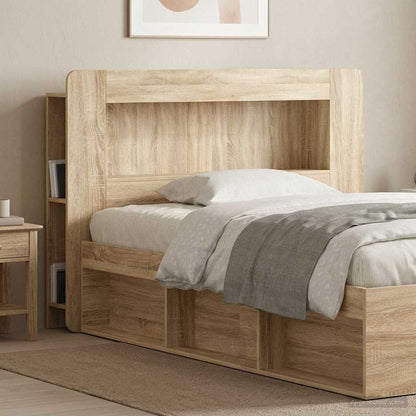 Headboard Cabinet with Storage Sonoma Oak Engineered Wood