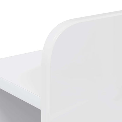 Headboard Cabinet with Storage High Gloss White Engineered Wood