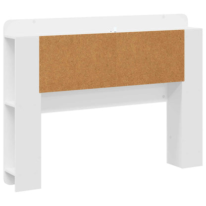 Headboard Cabinet with Storage High Gloss White Engineered Wood