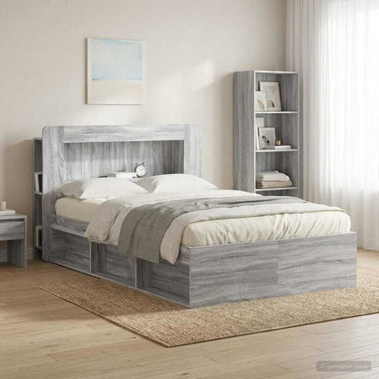 Headboard Cabinet with Storage Grey Sonoma Engineered Wood