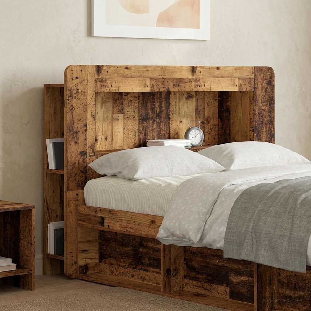 Headboard Cabinet with Storage Old Wood Engineered Wood