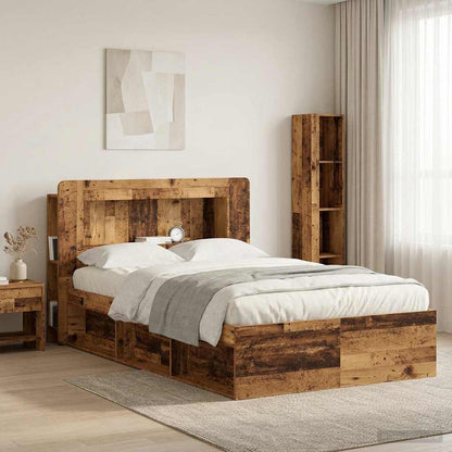 Headboard Cabinet with Storage Old Wood Engineered Wood