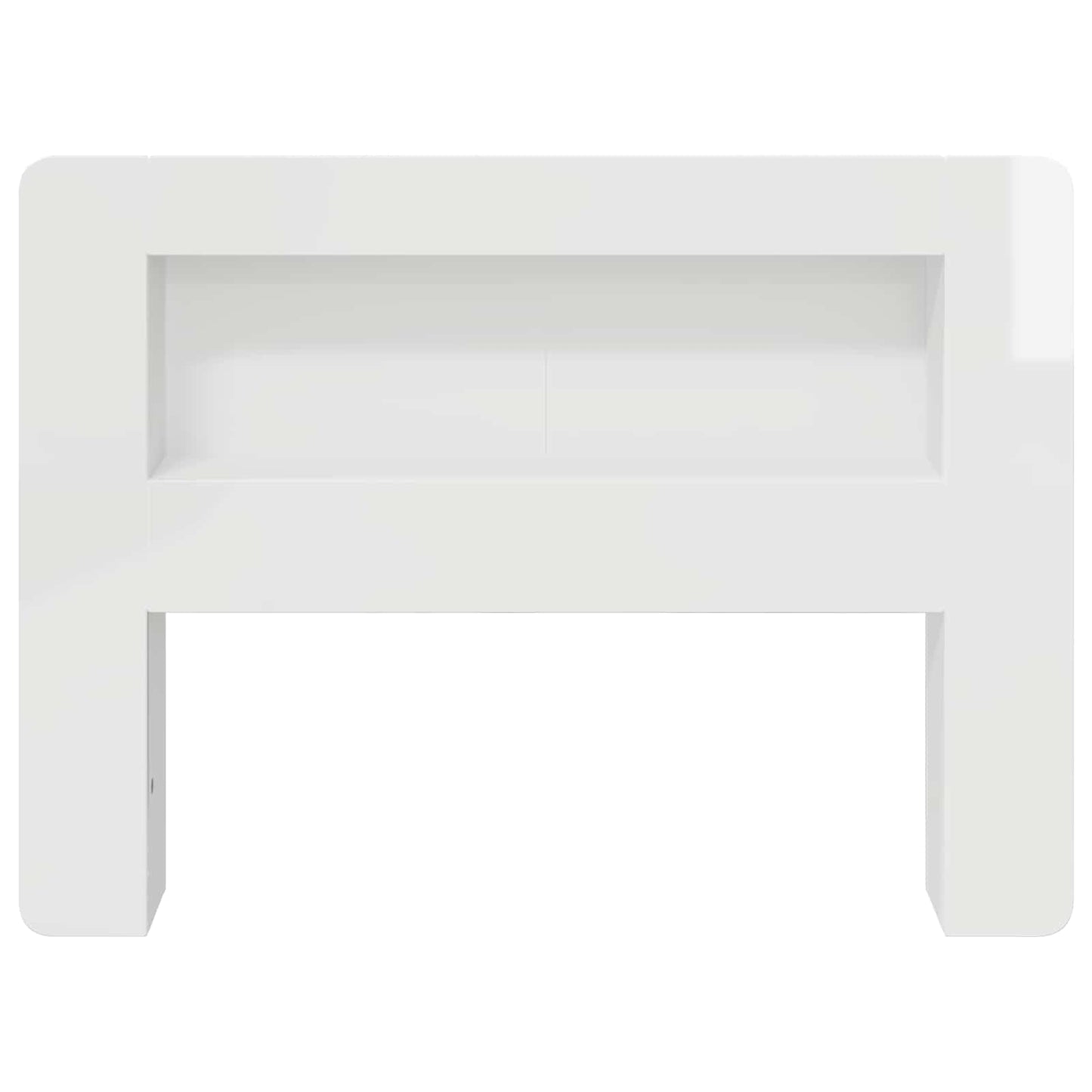 Headboard Cabinet with Storage High Gloss White Engineered Wood