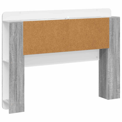 Headboard Cabinet with Storage Grey Sonoma Engineered Wood